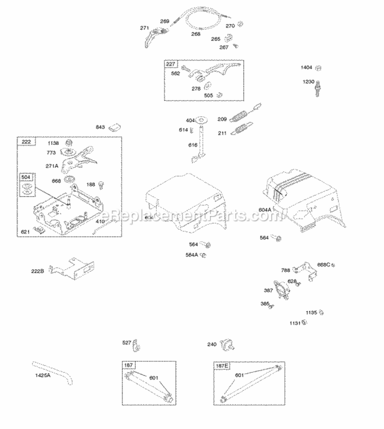 Controls Fuel Supply Governor Spring Diagram and Parts List for 20L236-0111-G1  Briggs and Stratton Engine